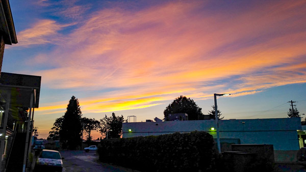 At the hotel in Eugene OR, skies are looking much better
